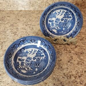 Churchill Blue Willow Bowls Made in England Set of 6